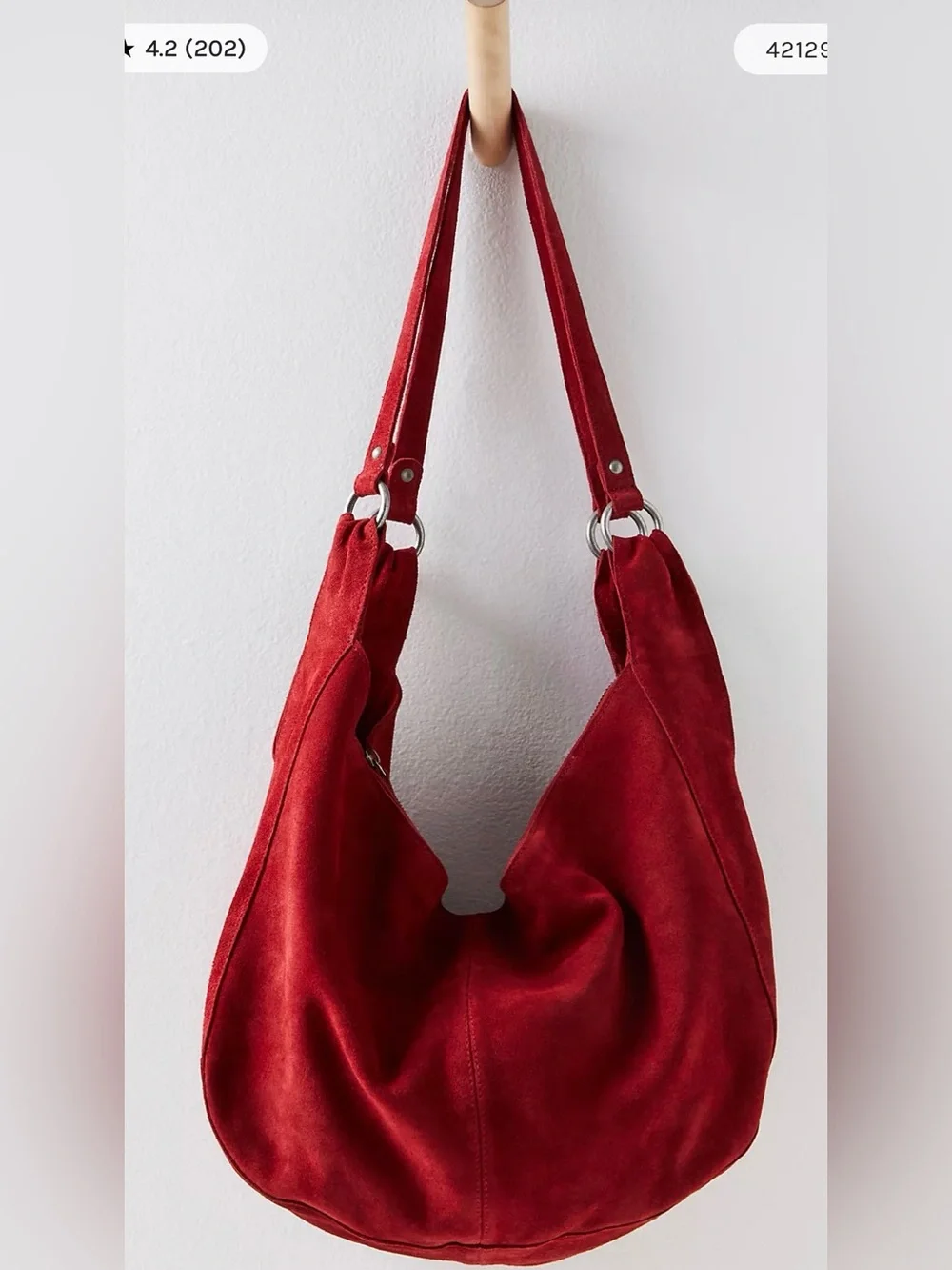 Free People Roma Suede Hobo Tote Bag - Picture 7 of 12